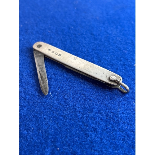 3 - Edward Baker and Son silver pen knife with hallmarks c1915.