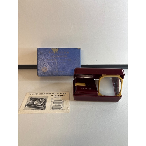 14 - Paterson illuminated pocket viewer with box and instructions.