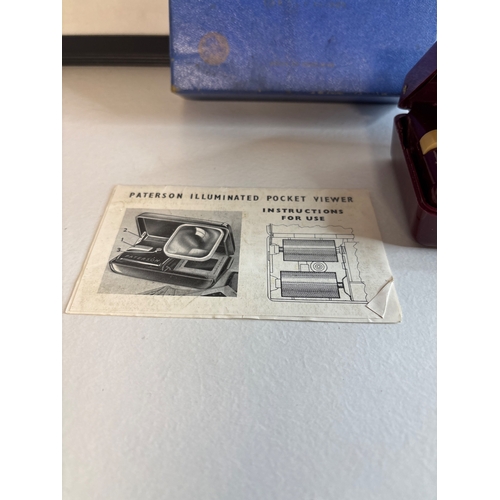 14 - Paterson illuminated pocket viewer with box and instructions.