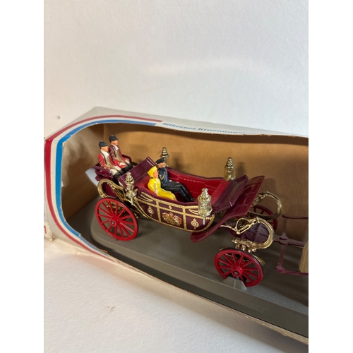 36 - Die-cast corgi royal carriage with figures box damaged