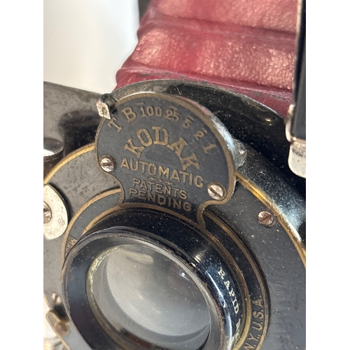 48 - Kodak Automatic folding camera with leather case.