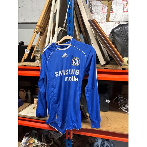 61 - Adidas Chelsea FC blue long sleeve jersey, size s