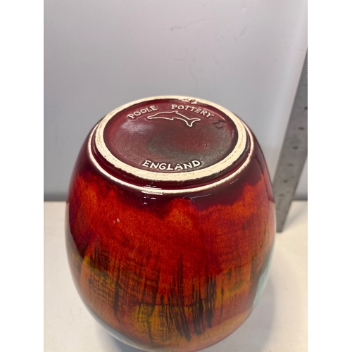 77 - Poole Pottery vase with vibrant glaze, marked England.