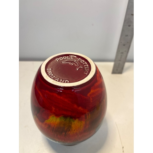 79 - Poole Pottery ceramic vase with multicolor glaze, stamped.