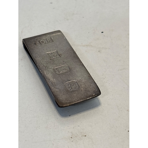 85 - Sterling silver money clip with stamped hallmarks 18.3 grams