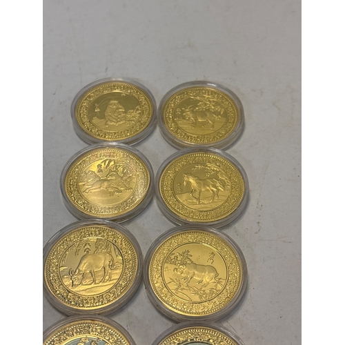 98 - 10 Zodiac coins in protective cases.