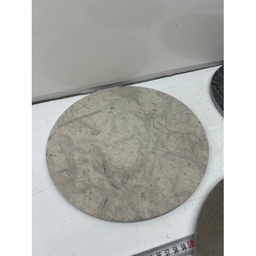 7 - Collection of Fired Earth Large Circular Tile Samples – Grigio, Nero & Castano Finishes