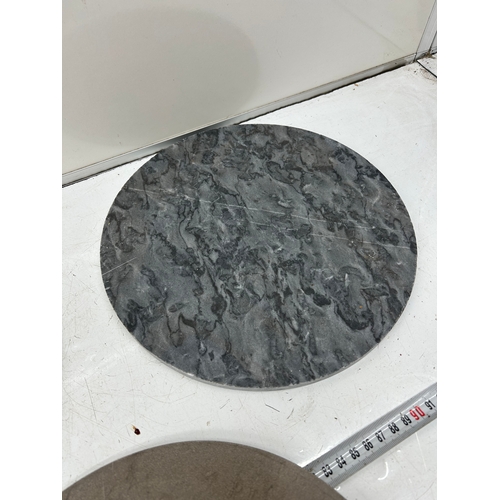 7 - Collection of Fired Earth Large Circular Tile Samples – Grigio, Nero & Castano Finishes