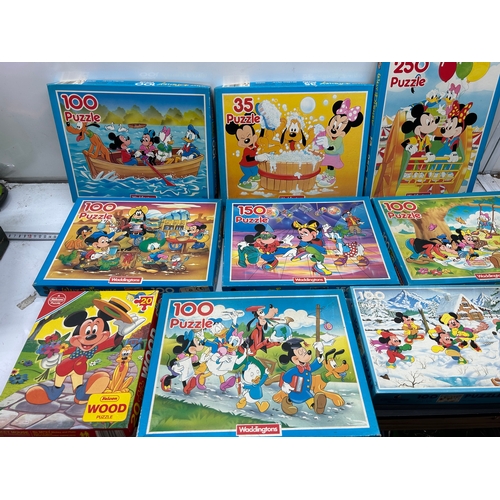 26 - Collection of 9x Vintage Walt Disney Children’s Jigsaw Puzzles – Waddingtons, Falcon & Clementoni