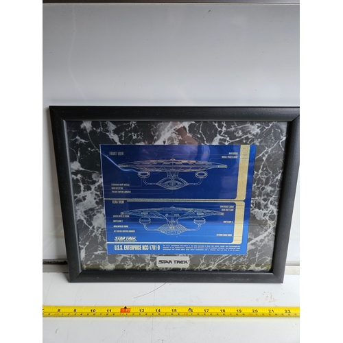 40 - Framed limited edition Zanart Star Trek: The Next Generation U.S.S. Enterprise NCC-1701-D. Chromart ... 