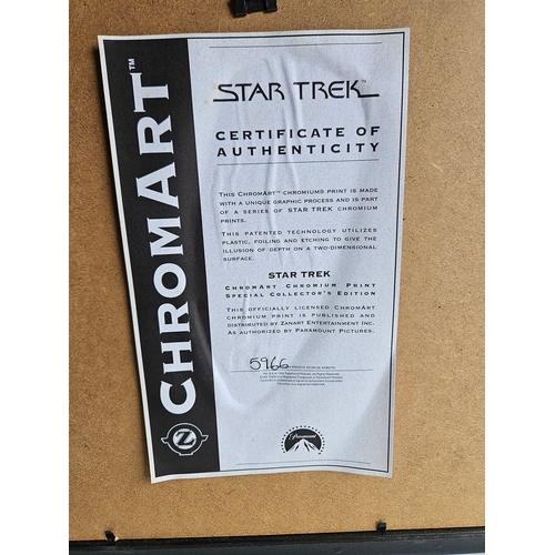 40 - Framed limited edition Zanart Star Trek: The Next Generation U.S.S. Enterprise NCC-1701-D. Chromart ... 