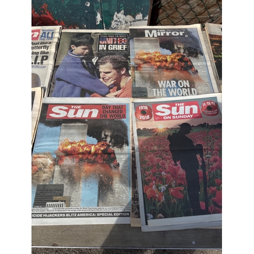 16 - UK tabloid newspapers covering events.