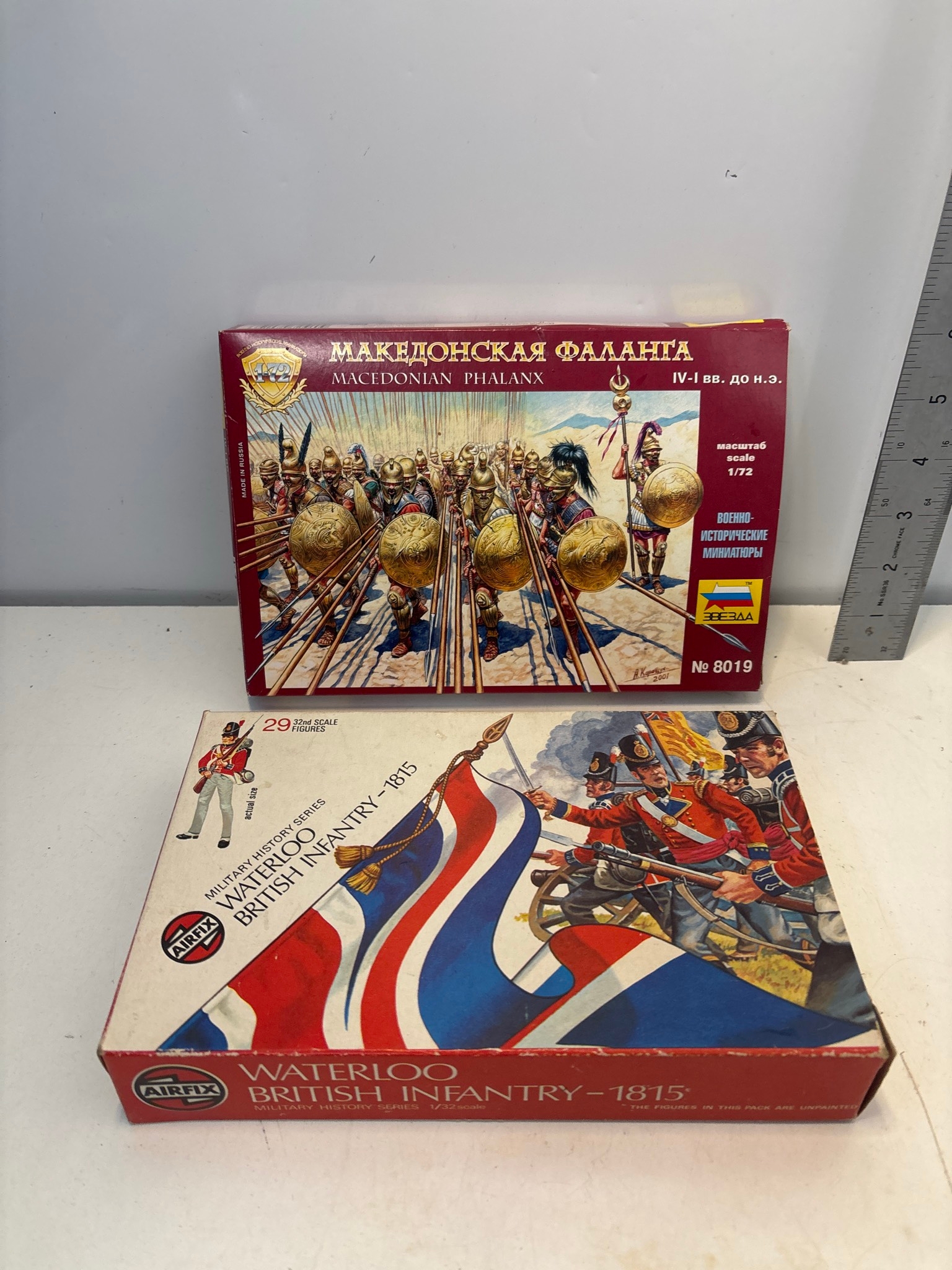 Two model kits Italeri Macedonian Phalanx No. 8019 and Airfix Waterloo ...