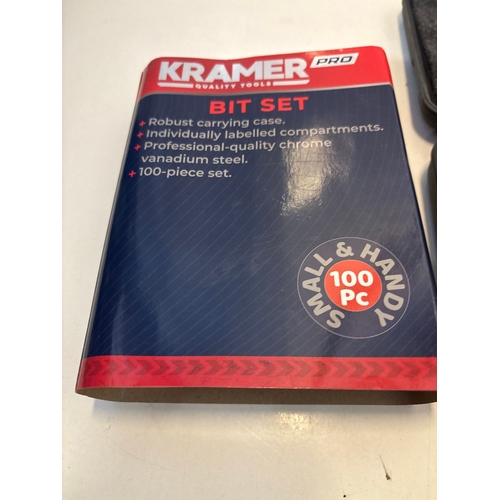 Kramer Pro bit set with 100 chrome vanadium steel pieces in a robust ...