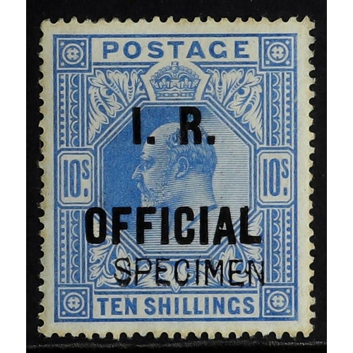 GB.EDWARD VII OFFICIALS - INLAND REVENUE 1902-04 10s ultramarine, overprinted "SPECIMEN", SG O26s, some very light age marks to perf tips. With BPA certificate.
