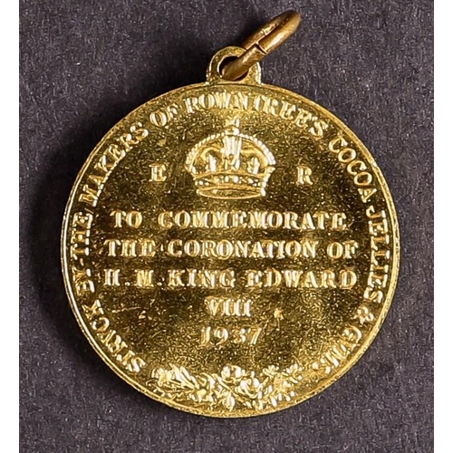 1 - 1937 KING EDWARD VIII CORONATION Rowntree tin box and medal.