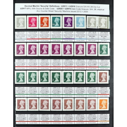 687 - GB.ELIZABETH II MACHIN ISSUES SPECIALISED COLLECTION 1967-2020 in two stockbooks, all identified and... 