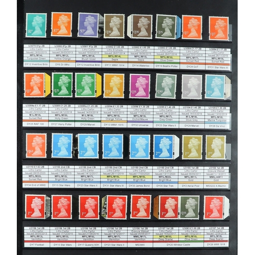 687 - GB.ELIZABETH II MACHIN ISSUES SPECIALISED COLLECTION 1967-2020 in two stockbooks, all identified and... 