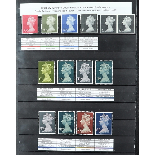 687 - GB.ELIZABETH II MACHIN ISSUES SPECIALISED COLLECTION 1967-2020 in two stockbooks, all identified and... 