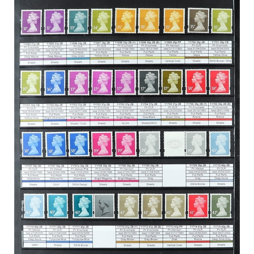 687 - GB.ELIZABETH II MACHIN ISSUES SPECIALISED COLLECTION 1967-2020 in two stockbooks, all identified and... 