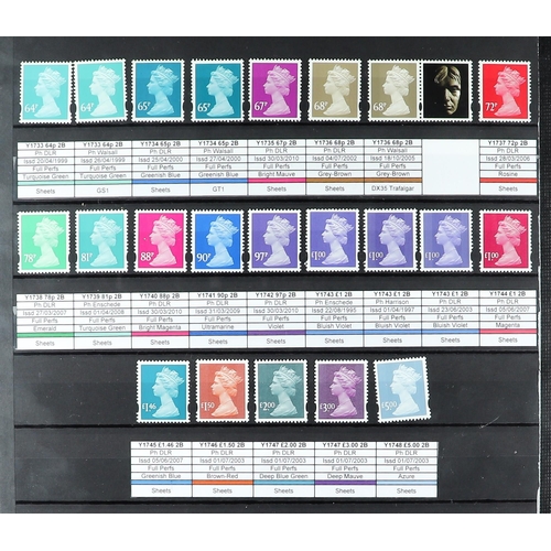 687 - GB.ELIZABETH II MACHIN ISSUES SPECIALISED COLLECTION 1967-2020 in two stockbooks, all identified and... 