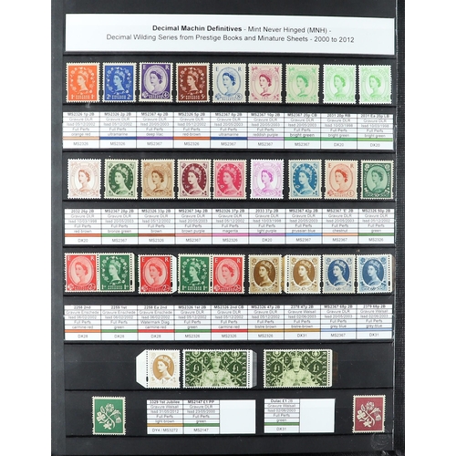 687 - GB.ELIZABETH II MACHIN ISSUES SPECIALISED COLLECTION 1967-2020 in two stockbooks, all identified and... 