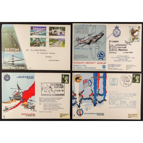 736 - GB.FIRST DAY COVERS 1960's - 90's WHICH INCLUDES MILITARY COVERS AND EXHIBITION CARDS. A small lot o... 