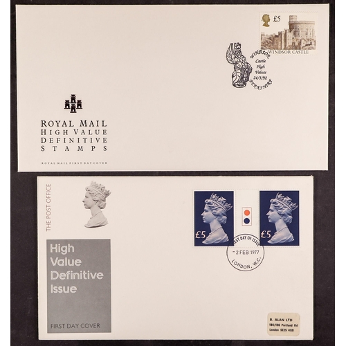 739 - GB.FIRST DAY COVERS 1969-2000's DEFINITIVE FDC's in a box, incl. high values, booklet panes, Machins... 