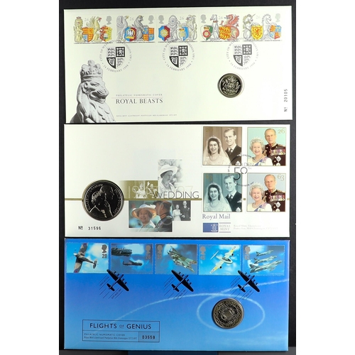 747 - GB.FIRST DAY COVERS 3ROYAL MINT COIN COVERS 1994-98 two of each, for 12 different sets, coins to £5 ... 