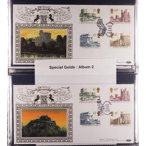 748 - GB.FIRST DAY COVERS BENHAM GOLD SERIES COVERS 1986-2001 in three Benham albums, SpG01-45 incl. Castl... 