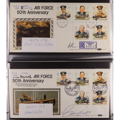 749 - GB.FIRST DAY COVERS BENHAM SIGNED FDC's 1985-92 in a Benham album, BLCS certified covers incl. David... 