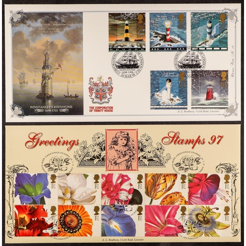 751 - GB.FIRST DAY COVERS COLLECTION IN 12 LARGE ALBUMS all but one are Royal Mail, with largely Bureau ty... 