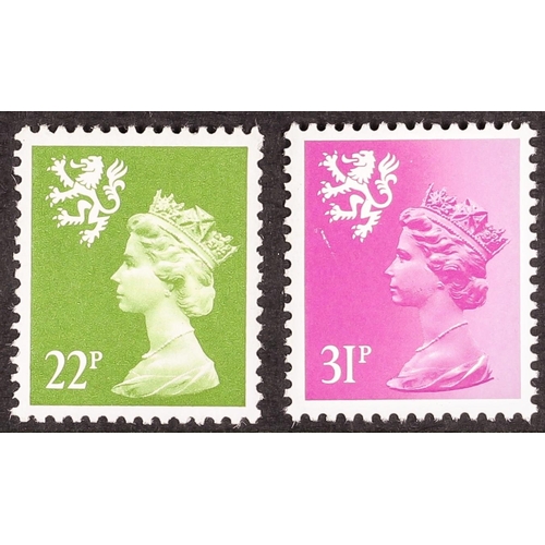 706 - GB.ELIZABETH II SCOTLAND REGIONAL 1984-87 type II perf. 14 22p and 31p, SG XSL41 & 66, never hinged ... 