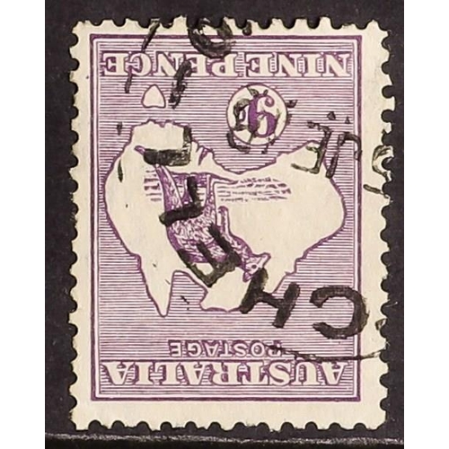 105 - AUSTRALIA 1915-27 9d violet Kangaroo, watermark inverted, SG 39aw, cds used. Cat. £110.