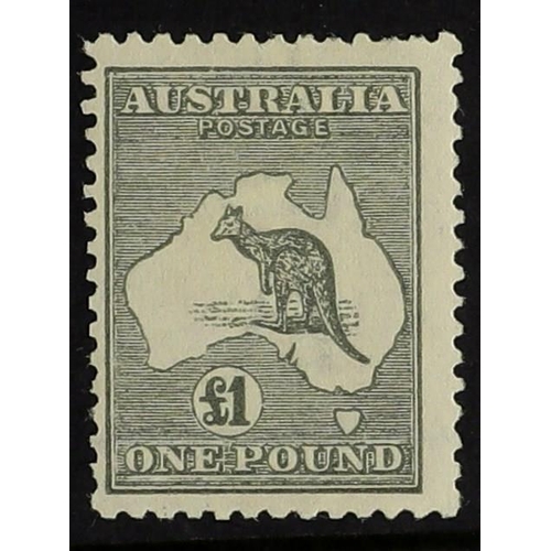 110 - AUSTRALIA 1923-24 £1 grey Kangaroo, SG 75, fresh mint, couple of shorter perfs at top. Cat. £650.