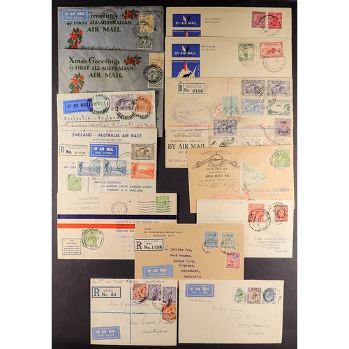 119 - AUSTRALIA 1929-45 AIR MAIL COVERS COLLECTION incl. 1929 (May) London to Sydney, (June) Adelaide to P... 