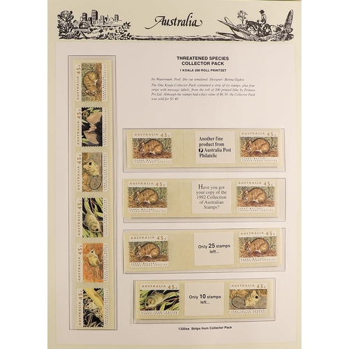 131 - AUSTRALIA DECIMAL NEVER HINGED MINT COLLECTION two DAVO printed and other albums 1974-2002 incl. min... 