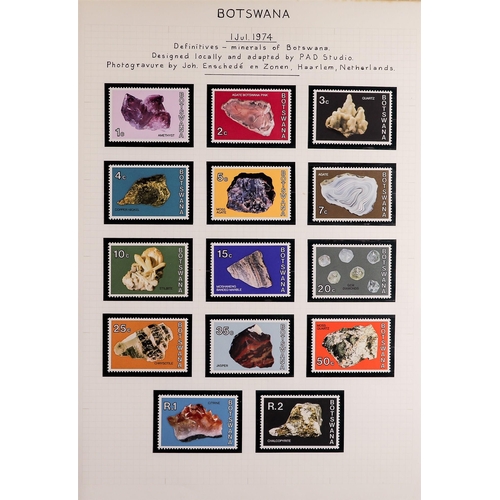 152 - BOTSWANA 1966-83 never hinged mint collection in an album, virtually complete. S.T.C. £430+. (Qty)