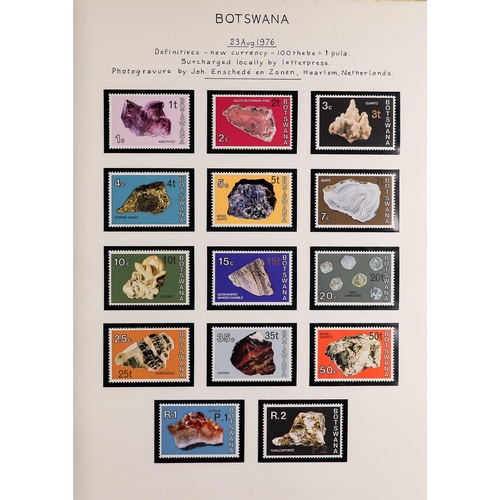 152 - BOTSWANA 1966-83 never hinged mint collection in an album, virtually complete. S.T.C. £430+. (Qty)