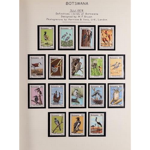 152 - BOTSWANA 1966-83 never hinged mint collection in an album, virtually complete. S.T.C. £430+. (Qty)