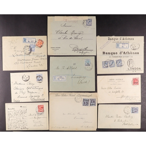 159 - BR. LEVANT 1895-1921 COVERS & CARDS incl. Registered, Censored etc. (9 items)