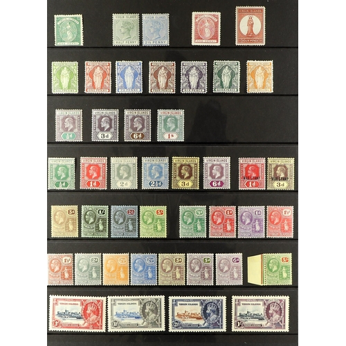 163 - BR. VIRGIN IS. 1866-1935 MINT COLLECTION incl. 1899 set to 1s, KEVII range to 1s, 1922-28 set, Scrip... 