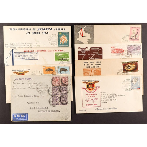 184 - COLOMBIA AIR COVERS COLLECTION 1934-70's incl. 1934 Gbreat Britain to Manizales via Scadta from NY, ... 