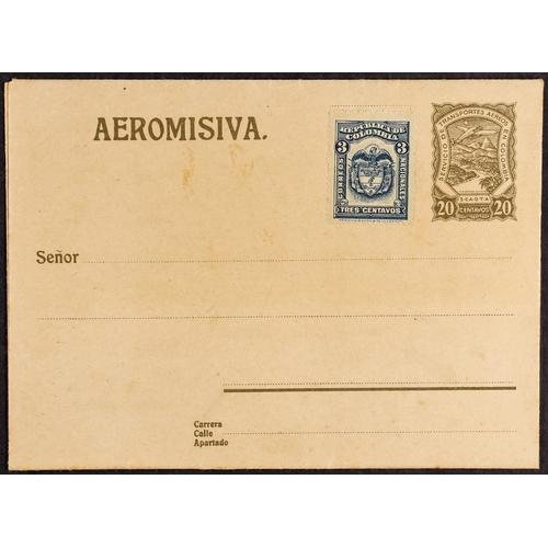 186 - COLOMBIA SCADTA 1924 20c type I aerogramme, fresh unused.