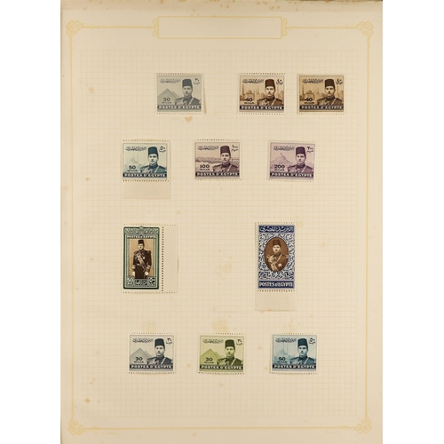 190 - EGYPT 1867-1953 COLLECTION in two albums and on pages, note 1884 20pa on 5pi overprint inverted mint... 