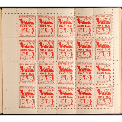 193 - EGYPT BRITISH FORCES IN EGYPT Booklet containing four panes of twenty-five 3m vermilion, SG A6, stap... 