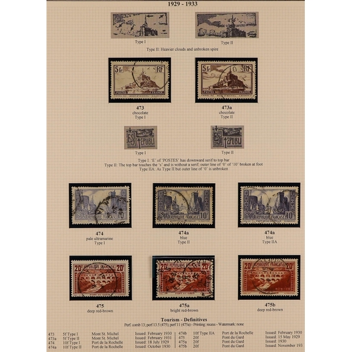 197 - FRANCE 1871-1938 VALUABLE USED COLLECTION attractively written up in an album, largely complete incl... 