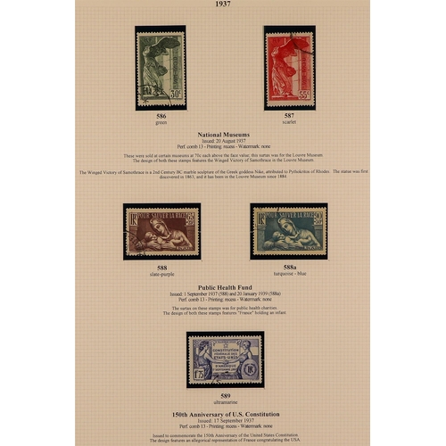 197 - FRANCE 1871-1938 VALUABLE USED COLLECTION attractively written up in an album, largely complete incl... 