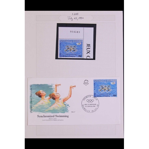 199 - FRENCH DEPENDENCIES NEW CALEDONIA 1962-1998 Sports stamps, never hinged mint, plus some First Day Co... 