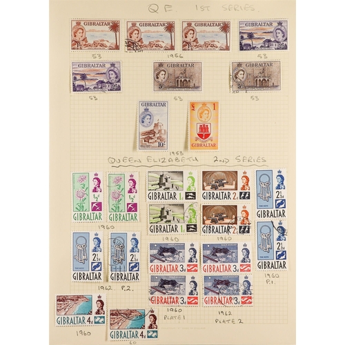 201 - GIBRALTAR 1886-1960's MINT AND USED COLLECTION incl. 1886 overprints set used, 1886-87 6d mint and u... 